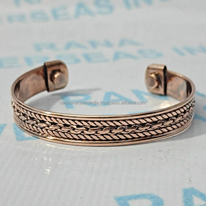Pure <b>Copper</b> Modern Bio Magnetic Healing <b>Bangle</b> Traditional Adjustable Cuff for <b>Men</b> and Women Baptism Gift - Product Image 1