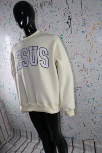 Sweat-shirt à capuche zippé JESUS 100% coton, broderie appliquée, fils fins d'hiver, style vintage - Product Image 2