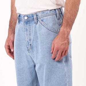 Jean en denim coupe droite délavé pour homme, taille haute, coupe classique, décontracté, 100 % coton, séchage rapide, style hiver - Product Image 4