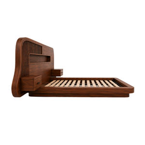 Luxury Solid Wood <b>Platform</b> <b>Bed</b> Modern Villa Hotel Bedroom Furniture King Size <b>Bed</b> <b>Frame</b> - Product Image 4