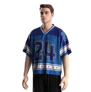 เสื้อแฟนคลับสีน้ำเงินสำหรับผู้ชาย หมายเลข 24 คอวี แขนสั้น ผ้าตาข่ายระบายอากาศได้ดี ทรงปกติ ชุดกีฬาสำหรับผู้ใหญ่ - Product Image 3