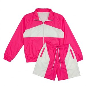 Most Demanding Custom Logo Pink White Men's Nylon <b>Wind</b> <b>Breaker</b> Shorts Sets Quick Dry Vintage Outwears Men Set Highstreet Jackets - Product Image 1