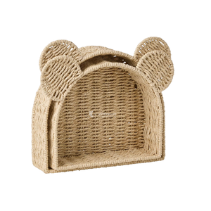 Woven Wall <b>Shelf</b>, Paper Straw Bear Shaped Hanging <b>Shelf</b>, Nursery <b>Organizer</b> for Books, Toys & Decor - Product Image 3