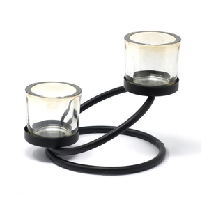 Modern Electroplated Iron <b>Tealight</b> Holder with Decorative Geometric Detailing for Luxury Ambience - Product Image 5