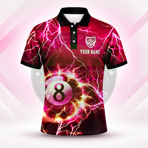 Jersey de Billar Personalizado con Logotipo, 100% Poliéster, Uniforme de Equipo Sublimado, Impresión por Transferencia de Calor de Alta Calidad - Product Image 3