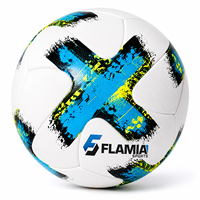 Ballon de football Flamia Sports TB-017 de qualité supérieure, thermocollé, durable, taille 5, vessie en butyl, haute rétention d'air, 410-460g, avec logo