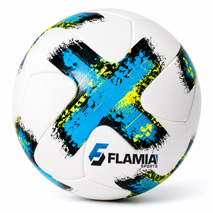 Ballon de football Flamia Sports TB-017 de qualité supérieure, thermocollé, durable, taille 5, vessie en butyl, haute rétention d'air, 410-460g, avec logo - Product Image 2