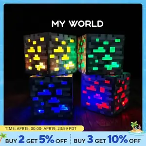 2 pièces de lampes minières Touch Clap Rechargeable Surround Model Toys Light Up My World 3 niveaux de lumières et de couleurs vives Cadeaux