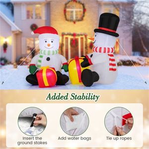 Pupazzo di Neve Gonfiabile Natalizio da 1,5 Metri per Decorazioni Esterne con Scatole Regalo - Product Image 6
