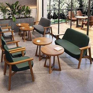 Ensemble de canapés en teck moderne avec fauteuil lounge et table basse, mobilier de luxe pour café et hôtel - Product Image 1