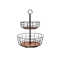 Nouvelle corbeille à fruits ronde à 2 niveaux en fil métallique, moderne et de haute qualité, prix abordable, taille et forme personnalisables