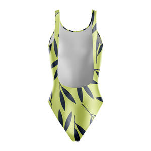 Maillot de bain une pièce professionnel pour femme, motif floral uni, sexy, croisé, imprimé fleurs 3D sur le devant - Product Image 2