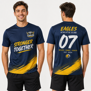 ผู้ผลิตเสื้อยืดทีมแบบกำหนดเองสำหรับสโมสร โรงเรียน ชุดกีฬา เสื้อยืดโลโก้แบบซับลิเมชั่น ชุดฝึกซ้อมกีฬา ขายส่งส่งออก - Product Image 2