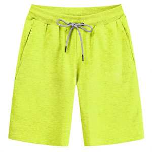 Shorts Bermuda en Coton Gris Uni pour Homme, Taille Élastiquée avec Cordon, Décontracté, Tricoté, Respirant, Taille Mi-Haute - Product Image 2