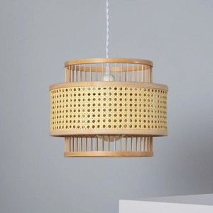 <b>Retro</b> Handcrafted Rattan Cane Webbing Pendant <b>Light</b> Shade Suitable for Living Room & Dining Table Decor From Vietnam Wholesale - Product Image 1