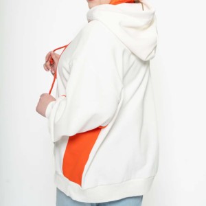 Sweat-shirt color block à épaules tombantes, manches longues, en coton tricoté et fibre de bambou, design asymétrique, pour l'automne - Product Image 2