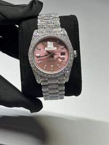 Moissanite Full White Gold Diamond Watch <b>Smart</b> Dial Watches for Export Sale Hip Hop Diamond Watch Gift For Unisex - Product Image 1