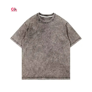 100% Cotton Acid Wash <b>Tshirt</b> Vintage Distressed Acid Wash T-shirt Men Oversized Wholesale Acid Washed Men's T-Shirts - Product Image 3