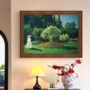 Monet ภาพวาดตกแต่งพระอาทิตย์ขึ้นความประทับใจภาพวาดสีน้ำมันย้อนยุคสวนภาพวาดอเมริกันดอกบัวน้ำทางเข้าห้องนั่งเล่น - Product Image 2