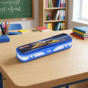 VIKAS Original <b>MINI</b> Pencil Box Durable Plastic Organizer Case for Carrying Pens Pencils Sharpener <b>Scale</b> Eraser and School - Product Image 6