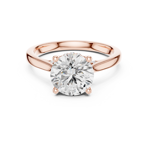 Anillo de compromiso solitario de corte redondo personalizado con halo oculto, engaste catedral de 6 puntas, anillo de diamantes para mujer, OEM ODM al por mayor - Product Image 3