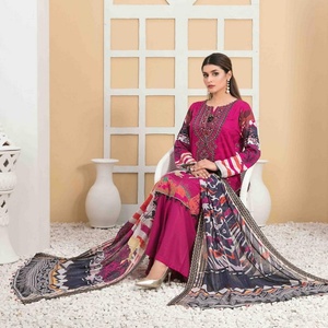 Diba's Beautiful Stylish 3-Piece Salwar Kameez Vestido paquistaní de uso diario de alta calidad para damas Tamaño adulto Tawakkal Volumen - Product Image 4