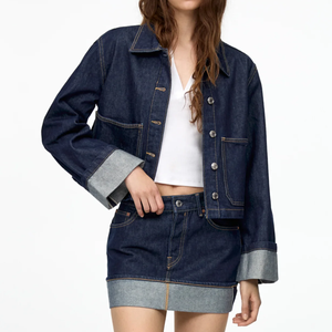 <b>Denim</b> <b>Jacket</b> Cotton Printed <b>Denim</b> <b>Jacket</b> <b>Cropped</b> Jeans <b>Jacket</b> for Women - Product Image 3