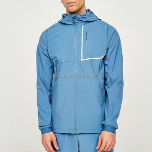 Unisex Blue Hooded <b>Waterproof</b> <b>Tracksuit</b> Lightweight Quick Dry Sporty Full Zip Jacket Pants Set Solid Color Streetwear Winter - Product Image 2