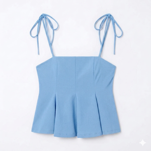 Débardeur femme bleu ciel personnalisé à fines bretelles, séchage rapide, coupe ajustée, décontracté, tendance, service OEM - Product Image 1