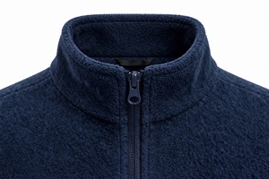 Custom Navy Blue Fleece Jacket Full Zip Stand Collar Winter Warm Outerwear Soft <b>Thermal</b> Polar Fleece Coat <b>Mens</b> Plain Casual Work - Product Image 4