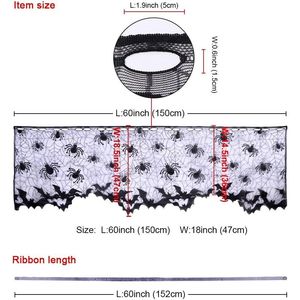 OurWarm Coprilampada in Pizzo Nero per Halloween 18 X 60 Pollici, 3 in 1 Coprilampada con Ragni Neri per Decorazioni di Halloween - Product Image 3
