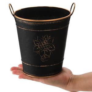 Metal Galvanized Flower Bucket Rustic Farmhouse Metal Flower Vase Vintage Plant <b>Pot</b> Decorative <b>Tin</b> Pails With Handles - Product Image 3