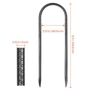 Picchetti per tenda a U in acciaio zincato per impieghi gravosi da 12 pollici, con punta a scalpello, diametro 0,32, resistenti alla ruggine, per ancoraggio a terra - Product Image 6
