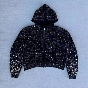 OEM&ODM Personnalisé Haute Qualité 100% Coton Noir Molleton Bouclette Écologique Adulte Zippé Épais Streetwear Coupe Boxy Homme - Product Image 1