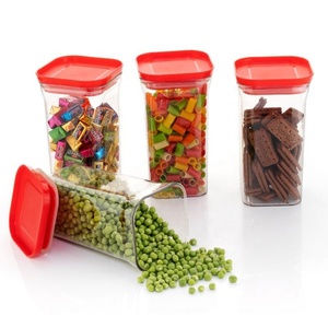 Homeset wadah makanan dan belanja, wadah penyimpanan persegi plastik kedap udara tidak bisa pecah untuk dapur 1100ML - Product Image 6