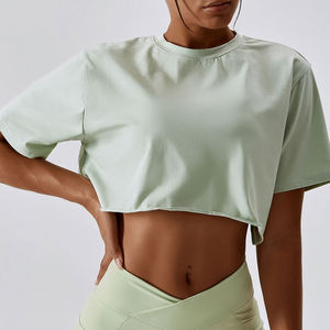 Camisetas Cortas de Algodón al por Mayor para Mujer, Camisetas Deportivas Lisas y Transpirables para Mujer - Product Image 2