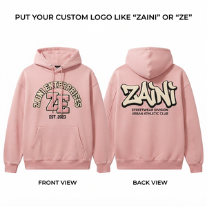 เสื้อฮู้ดดี้ผู้ชาย 420 GSM ผ้าฝ้ายฟลีซพรีเมียม เนื้อนุ่ม หนัก สีชมพู ปักลายเชนีลแบบกำหนดเอง พิมพ์โลโก้แบบพัฟ สตรีทแวร์ - Product Image 1