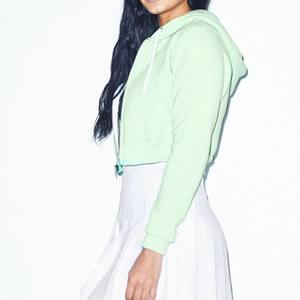 Sudadera Corta con Capucha para Mujer, Estampada, Transpirable, de Forro Polar, Lisa, con Manga Larga - Product Image 6