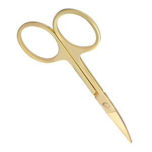 Premium Gold Titanium <b>Cuticle</b> <b>Scissors</b> Stainless Steel Fine Point Round Handle Straight Blade Professional Nail Care Beauty Tool - Product Image 2