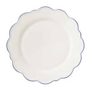 Assiettes de présentation de mariage en gros, assiettes décoratives blanches à bord rouge de 30 cm pour événements, assiettes de présentation de style ferme pour la décoration de table - Product Image 5