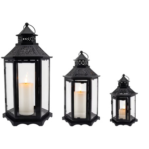 Vintage Style Black Metal Eco-Friendly Handmade Hanging Candle Lantern Holder <b>Moroccan</b> <b>Decorative</b> Tabletop Tea Christmas Easter - Product Image 3