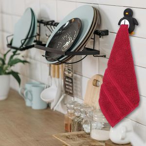 Divertente Porta Asciugamani da Cucina a Forma di Pinguino, Ganci Autoadesivi in Silicone per Regali di Natale per Donne, Uomini, Mogli, Amici, Organizzazione Cucina - Product Image 2