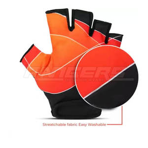 Gants de musculation personnalisés avec logo, orange et noir, sublimation, pour entraînement en salle de sport, vente en gros, faible MOQ, gants de fitness - Product Image 5