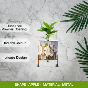 Macetero de Metal Blanco con Soporte de Hierro, Elegante Porta Plantas Decorativo para Jardín Interior Moderno, Sala de Estar, Dormitorio - Product Image 6