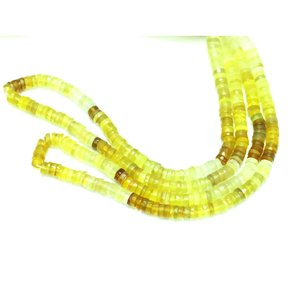 ลูกปัดเฮชิทรงยางรถยนต์ประดับพลอยแคลเซโดนีสีเหลืองสวยงาม ขนาด 5-8 มม. ทรงล้อเหลี่ยมเพชรพลอย สำหรับงานประดิษฐ์เครื่องประดับ - Product Image 4