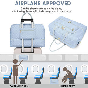 กระเป๋าเดินทางแบบมีซิป ขยายได้ ผลิตจากไนลอน ขนาดใหญ่ จุของได้เยอะ ใช้ได้ทั้งเดินทางช่วงสุดสัปดาห์และค้างคืน พร้อมกระเป๋าใส่ของใช้ส่วนตัว สำหรับโรงพยาบาลหรือฟิตเนส - Product Image 2