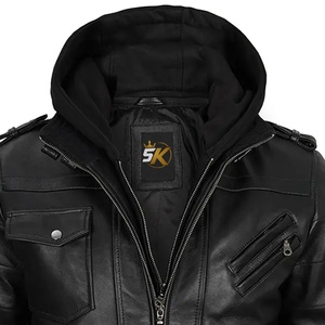 Chaqueta de Motociclista para Hombre, Impermeable, Cortavientos, de Cuero, Antibacteriana, con Forro de Sherpa, para Uso en Invierno - Product Image 3
