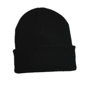 Bonnet en tricot jacquard rose brodé, côtelé, avec revers, pour l'hiver, unisexe, pour l'extérieur - Product Image 1