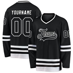 Maillot de hockey sur glace personnalisé par sublimation, respirant, uniforme d'entraînement d'équipe, noir et blanc, maillot de sport professionnel en mesh - Product Image 1