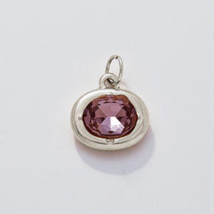 Componente de Colgante de Plata de Ley 925 al por Mayor con Amatista Ovalada y Cuarzo Engastado, Hecho a Mano, para Fabricación de Joyas con Piedras Preciosas - Product Image 1